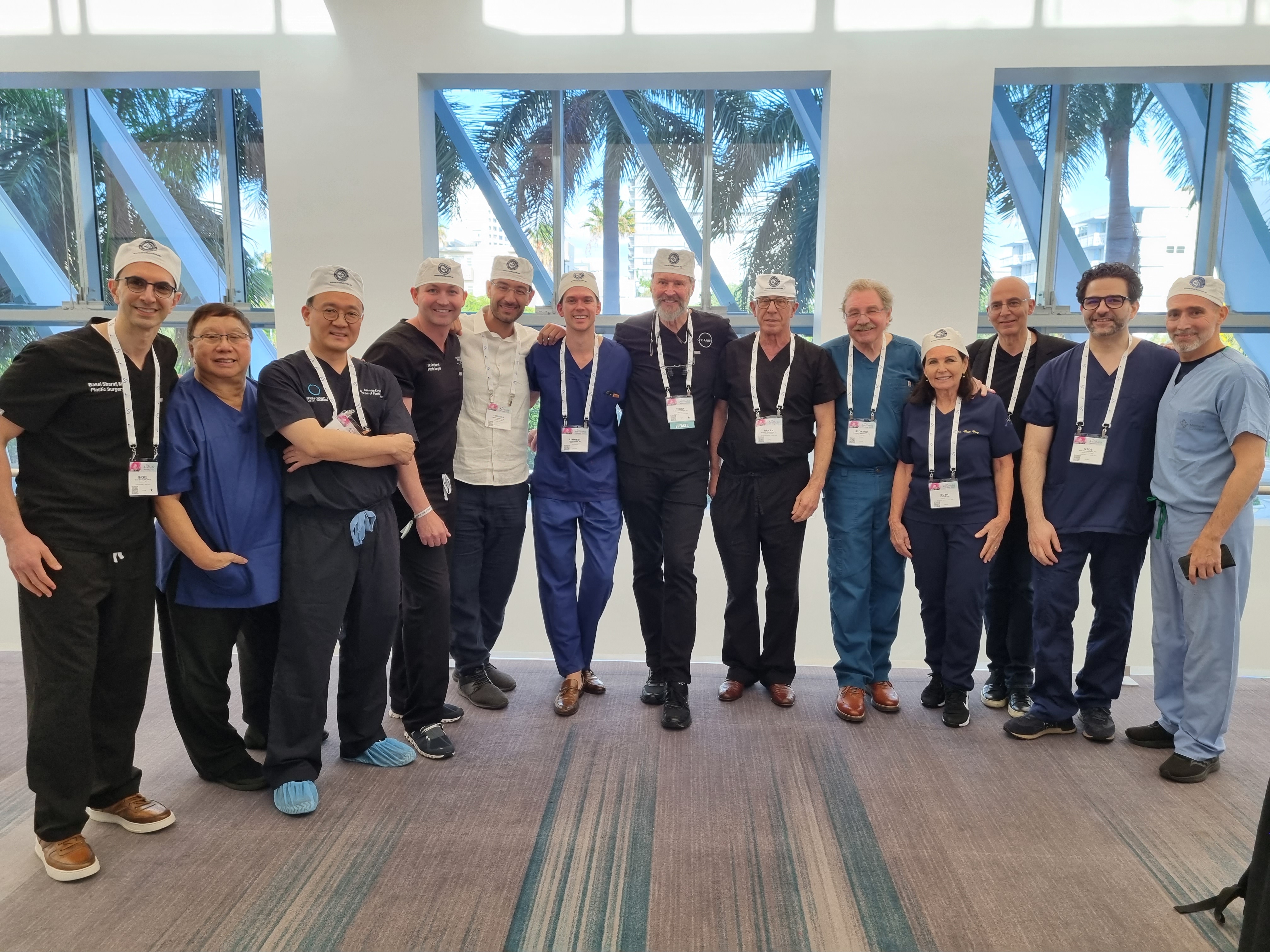 Dr. Min-Hee Ryu with international faculty members at a deep plane facelift teaching course